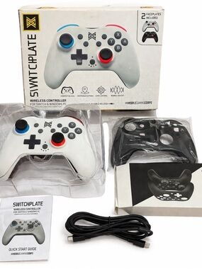 SwitchPlate Wireless Controller - White with Red & Blue Accents